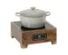 Cal-Mil 23178-78 Walnut Induction Chafer Stand, 22"W x 14"D x 13"H, 1800W, 120V 15A, Chafing Griddle 1 image