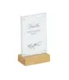 Cal-Mil 23185-46-21 Sydney Card Holder, 4"W x 2.5"D x 6.5"H, Oak Finish, Stainless Steel Base 1 image