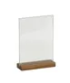 Cal-Mil 23185-811-78 Sydney Card Holder, 8.5"W x 3"D x 12.25"H, Walnut, Stainless Steel Base 2 image