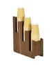 Cal-Mil 23187-78 Sydney 3 Lid/Cup Holder, 5"W x 16"D x 12"W, Walnut Finish - Aid for Café Beverage 1 image