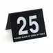 Cal-Mil 234-13 Number Tent Set, 3-1/2" x 3" Black Plastic, White Numerals, #1‑#25 - 25/Set 1 image