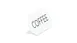 Cal-Mil 23401-1-15 Juno Tent Coffee Oval Tabletop Sign, 4.5"W x 2"H, White Metal Construction 2 image