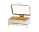 Cal-Mil 23718-49 Induction Chafer, 26" W x 18.5" D x 10" H Soft‑Close See‑Through Chrome Lid Buffet 1 image