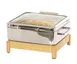 Cal-Mil 23719-71 Induction Chafer, 16"W X 16"D X 10"H With Soft-Close See-Through Blonde Lid 1 image