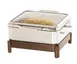 Cal-Mil 23719-78 Induction Chafing Dish Heater, 16" W x 16" D x 10" H Soft-Close Walnut Lid 1 image