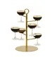 Cal-Mil 23763-130 Champagne Glass Tower, 15"W x 15"D x 22"H, Gold Brass Finish, Holds 6 Glasses 1 image