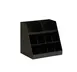 Cal-Mil 24068-13 Napkin and Silverware Holder, 16"W x 12"D x 15"H, 10 Compartments, Black ABS Plastic 2 image