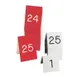 Cal-Mil 271-1 Engraved Plastic Table Number Tent, 3.5" x 5" Red/White, Double‑Sided Custom Sequence 1 image