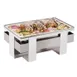 Cal-Mil 3017-55 Chafing Dish, 8 Qt Cap, 21-3/4"W x 13-3/4"D x 9"H, Steel Lift‑Off Lid, White Frame 2 image