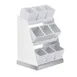 Cal-Mil 3018-55-15 Luxe Condiment Display, 12.25"W X 9"D X 15.5"H, 3-Tier (9) 4" X 4" White Melamine Jars 1 image