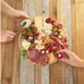 Cal-Mil 3052-78 Charcuterie Board, 12" Dia. Round Walnut Wood With Juice Catcher Cutout 2 image