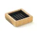 Cal-Mil 330-4-60 Bamboo Drip Tray, 4" X 4" Square, Brown Wood Finish, Removable Inner Tray, BPA‑Free 1 image