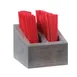 Cal-Mil 3308-83 Ashwood Gray Wash Straw Holder, 2-Compartment, 5" W x 5" D x 5-1/2" H, Oak Wood 1 image