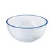 Cal-Mil 3343-10-15 Enamelware Bowl, 10.75" Dia. X 5"H, Round, Blue Rim 1 image