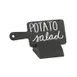 Cal-Mil 3345-13 Write-On Sign, Paddle Base, 4-1/2" W x 2" D Black Plastic, Blank Table Number 1 image