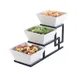 Cal-Mil 3404-13 Union Bowl Display, 6.5"W X 19"D X 12"H, 3-Tier (3) White Melamine Square Bowls 1 image