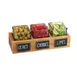 Cal-Mil 3406-3 Madera Jar Display, 14"W X 5.5"D X 3"H, Rectangular (3) 4" X 4" Glass Jars 1 image