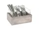 Cal-Mil 3408-110 Aspen 3-Compartment Flatware Holder, 6x9x5.25in, Gray-Washed Pine Wood 2 image