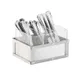 Cal-Mil 3408-55 Urban Flatware Organizer, 9x6x5.25in, 3 Section, Stainless Steel 1 image