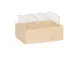 Cal-Mil 3408-71 Flatware Holder, 3-Section, 9" W x 6" D x 5.25" H, ABS Plastic, Blonde Finish 2 image