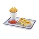 Cal-Mil 3463-15 Serving Tray, 13"W x 9"D x 1"H, Rectangular, White Melamine with Blue Rim, Enamel 1 image
