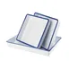 Cal-Mil 3465-15 Serving Tray, Rectangular, 15"W x 12"D, White Melamine with Blue Rim 1 image