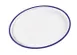 Cal-Mil 3482-15 Serving Tray, 12"W x 16"D x 1.25"H, Oval, Two Tone White Melamine Blue Enamelware 1 image