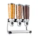 Cal-Mil 3516-3-13FF Countertop Cereal Dispenser 3x5-L Metal Base Black 19"W x 11"D x 25-3/4"H 1 image