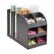 Cal-Mil 3577 Classic Bulk Condiment Station, 9.25"W X 16.25"D X 13"H (4) Section For Lids/Cups Up To 3.75" Dia. (6) Section For Condiments 1 image