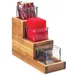Cal-Mil 3612-4-99 Madera Condiment Stair Step Display, 5.25"W X 14.5"D X 12.5"H, 3-Tier (3) 4" X 4" Glass Jars 1 image