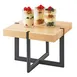 Cal-Mil 3641-12-71 Riser, 12" W x 12" D x 9" H, Black Metal Base, Maple Top, Natural, 1-2 Step 1 image