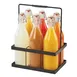 Cal-Mil 3660-13 Condiment Caddy Six 34-oz Glass Pitchers, 11" W x 7-1/2" D x 14" H, Black Metal Frame 1 image