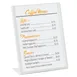 Cal-Mil 3671-811-15 Menu/Card Holder, 8.5"W x 11"H, 2 Acrylic Inserts, Metal Frame, White 1 image
