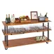 Cal-Mil 3698-4-84 Sierra U-Build Serving Cart, 48"W x 24"D x 44"H, 3 Large Wood Shelves, Bronze Beams, BPA Free 1 image