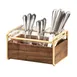 Cal-Mil 3700-46 Mid-Century 3-Compartment Flatware Holder, 9.5x6.5x5.5, Walnut with Brass Frame 1 image