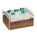 Cal-Mil 3702-10-46 Ice Housing, 11‑1/4" W x 13‑3/4" D x 7‑1/4" H, Clear Pan, Wood Brass Frame 1 image