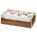 Cal-Mil 3702-12-46 Mid-Century Ice Display, 13.5"W x 21.75"D x 7.25"H, Clear Pan, Wood & Brass Frame 1 image