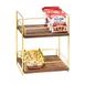 Cal-Mil 3704-2-46 Mid-Century Merchandiser, 13"W X 12"D X 16.5"H, 2-Tier (2) Adjustable Wood Shelves 1 image