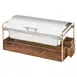 Cal-Mil 3705-46 Rect Chafing Dish 8 Qt 23x17.5x13.75 In Steel Hinged Lid Windguards Brass Frame 1 image