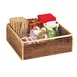 Cal-Mil 3707-46 Mid-Century Condiment Organizer, 12"W X 12"D X 4.5"H (1) 9-Compartment Plastic Insert, Walnut With Brass Frame 1 image