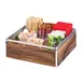 Cal-Mil 3707-49 Mid-Century Condiment Organizer, 12"W X 12"D X 4.5"H (1) 9-Compartment Plastic Insert 1 image
