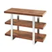 Cal-Mil 3708-49 Mid-Century Frame Riser Shelves, 32"W X 13.5"D X 25.5"H, 3-Tier (3) Walnut Shelves 1 image