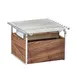 Cal-Mil 3711-49 Mid-Century Chafer, 12"W x 12"D x 7-1/4"H, Walnut Windguards, Grill, Chrome Frame 1 image