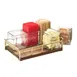 Cal-Mil 3713-46 Mid-Century Jar Organizer, 13.5"W X 8.5"D X 5"H, Rectangular (6) 4" X 4" Glass Jars 1 image