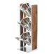 Cal-Mil 3715-49 Mid-Century Cylinder Display, 6.5x6.5x19.5, Walnut with Chrome Frame, 3 Compartments 1 image