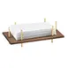 Cal-Mil 3718-46 Napkin Holder, 10" W x 5-1/2" D x 3-1/2" H, Wood, Brass Frame, Holds 4" x 8" Napkins 1 image