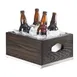 Cal-Mil 3800-10-87 Ice Housing, 13.25" W x 11" D x 7.25" H Rect Wood, Ash Gray, BPA‑Free, Clear Pan 1 image