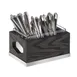 Cal-Mil 3811-87 Cinderwood 3-Compartment Utensil Holder, 9.5x6.75x4.75in, Oak Wood, Dark Ash Gray 1 image