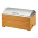 Cal-Mil 3821-60 Rectangular Chafing Dish, 8 Qt (2 Gal), 22x14x13 In, Steel, Bamboo Hinged Lid 1 image