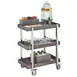 Cal-Mil 3834-83 Ashwood 3-Tier Beverage Cart, 31"W x 20-1/8"D x 39-1/4"H, Oak Wood, Ash Gray, Heavy Duty Casters 1 image
